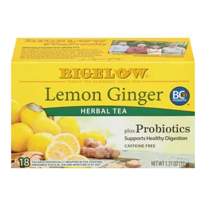 Bigelow Tea Lemon Ginger Plus Probiotics Herbal Tea