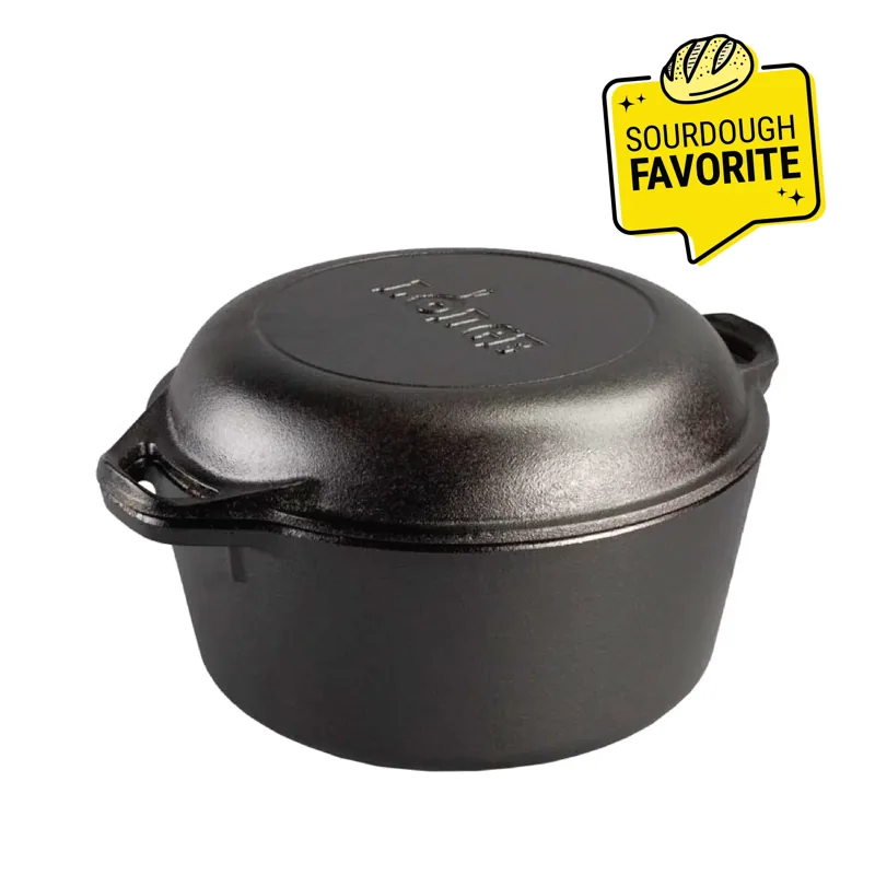 Lodge 5 Quart Cast Iron Double Dutch Oven