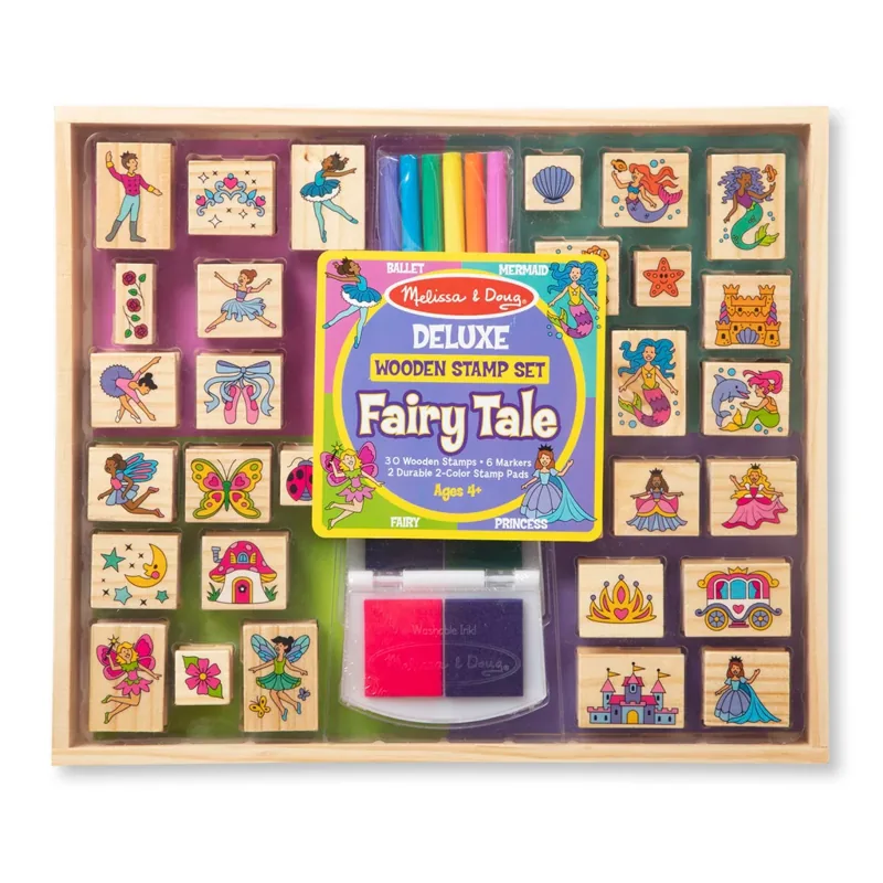 Melissa & Doug Deluxe Wooden Stamp Set - Fairy Tale
