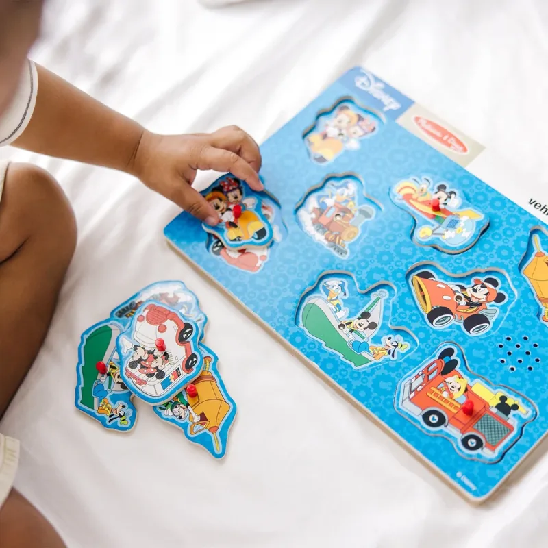Melissa & Doug Disney Mickey Mouse & Friends Vehicles Sound Puzzle - 8 Pieces