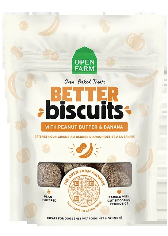 Open Farm Better Biscuits Peanut Butter & Banana Treats