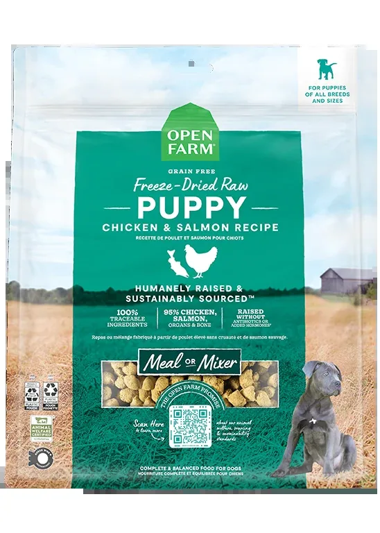 Open Farm Chicken & Salmon Freeze Dried Raw Morsels for Puppies