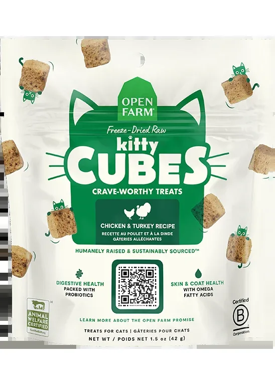 Open Farm Chicken & Turkey Kitty Cube Treats