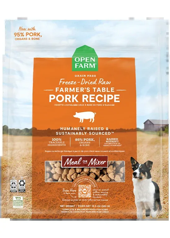 Open Farm Farmer's Table Pork Freeze Dried Raw Morsels for Dogs