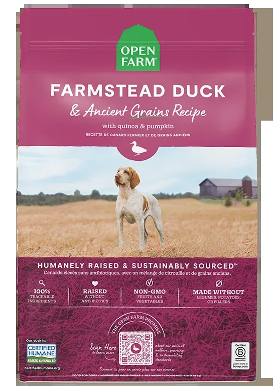 Open Farm Farmstead Duck Ancient Grains Dog Kibble