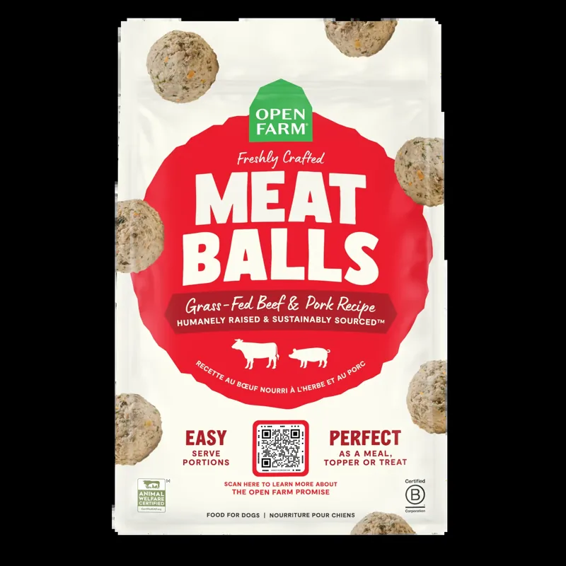 Open Farm Grass-Fed Beef & Pork Freshly Crafted Meatballs for Dogs