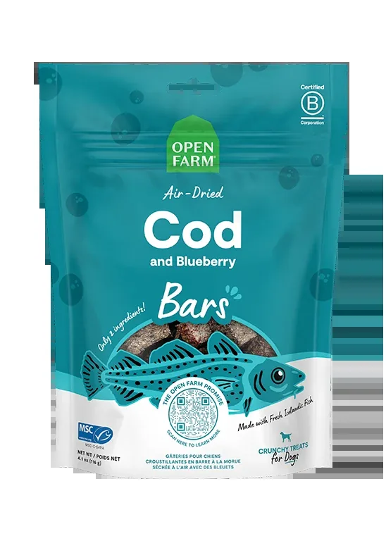 Open Farm Icelandic Air-Dried Cod & Blueberry Dog Treat Bars