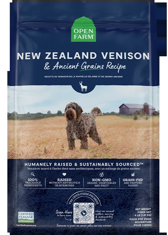 Open Farm New Zealand Venison & Ancient Grains Dog Kibble