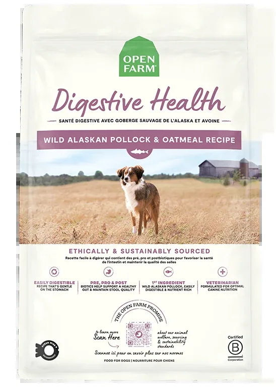 Open Farm Pollock & Oatmeal Digestive Health Dog Kibble