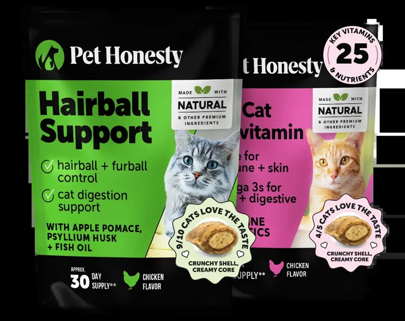 PetHonesty Cat Hairball + Multivitamin Bundle