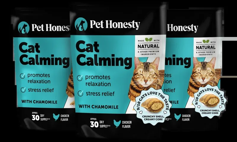 PetHonesty Dual Texture Calming Supplement for Cats 3-Pack (Chicken Flavor)