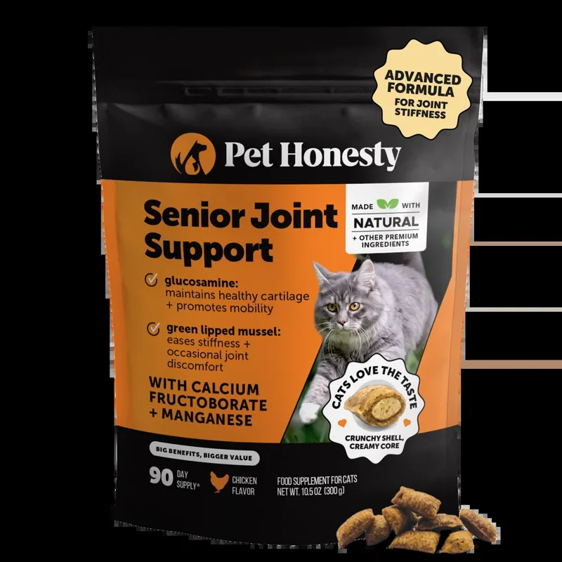PetHonesty Dual Texture Hip & Joint Supplement for Cats (Chicken Flavor) - 10.5oz