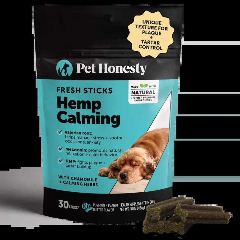 PetHonesty Hemp Calming Fresh Sticks for Dogs (Pumpkin Peanut Butter Flavor)