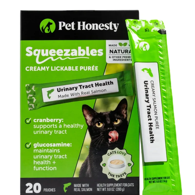 PetHonesty Squeezables Urinary Tract Health Supplement for Cats, 20 Pouches