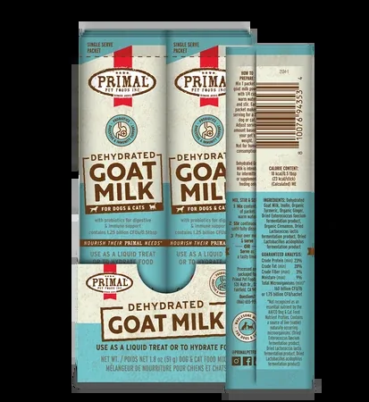 Primal Dehydrated Goat Milk for Dogs and Cats - Sticks