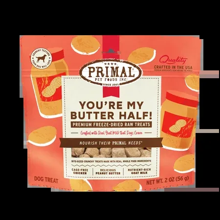 Primal Freeze-Dried Raw Dog Treats - You're My Butter Half