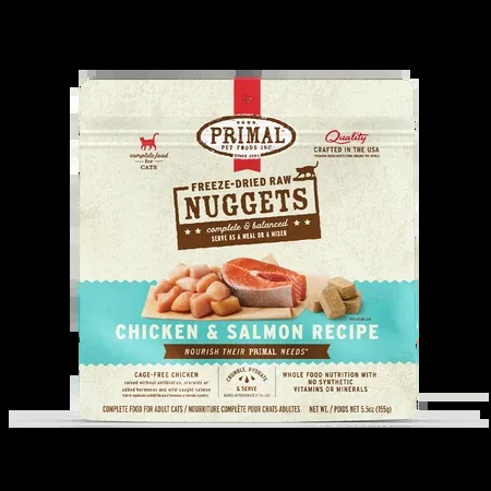 Primal Freeze-Dried Raw Nuggets Cat Food - Chicken & Salmon Recipe