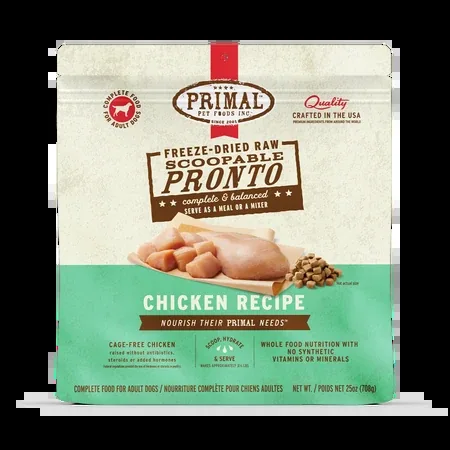 Primal Freeze-Dried Raw Scoopable Pronto Dog Food - Chicken Recipe