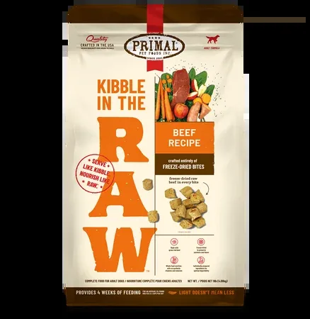 Primal Kibble in the Raw Dog Food - Beef Recipe