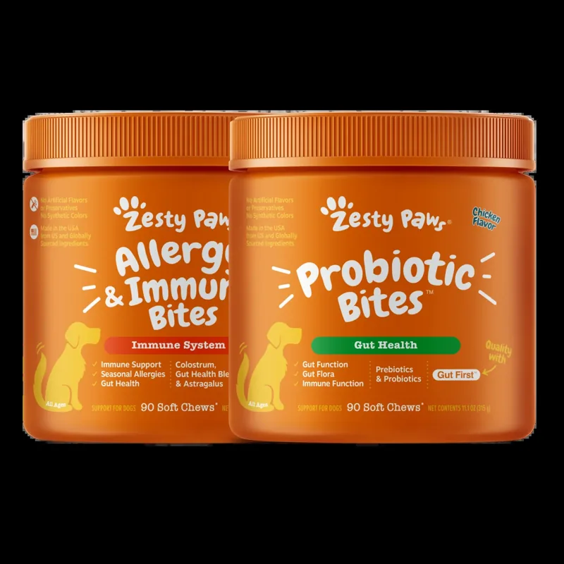 Zesty Paws Allergy & Immune + Probiotics | Bundle for Dogs
