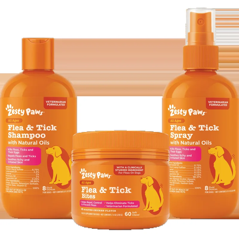 Zesty Paws Flea & Tick Kit for Dogs