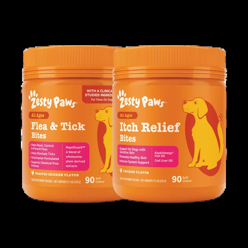 Zesty Paws Flea Defense & Itch Recovery Duo | Bundle for Dogs