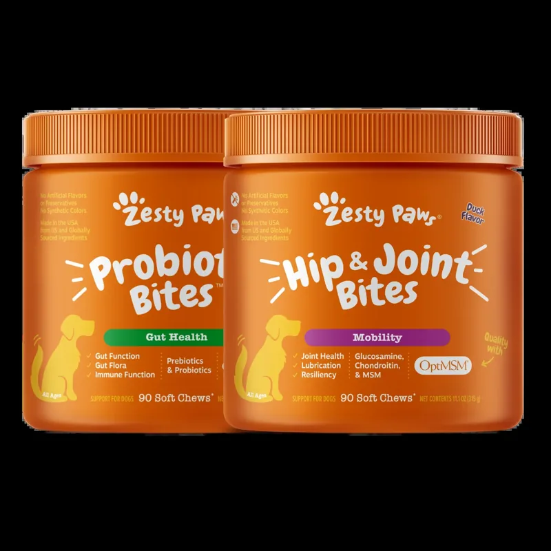 Zesty Paws Probiotics + Hip & Joint | Bundle for Dogs
