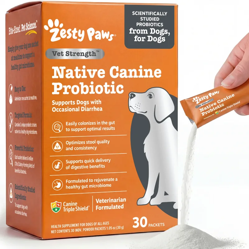 Zesty Paws Vet Strength Native Canine Probiotic Powder for Dogs